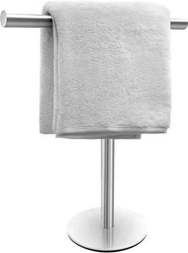 Miniatura 9 de Soporte para toallas de mano para baño, tocador, encimera, color negro mate, en forma de T, toallero, toallero, barra de toalla para baño, cocina