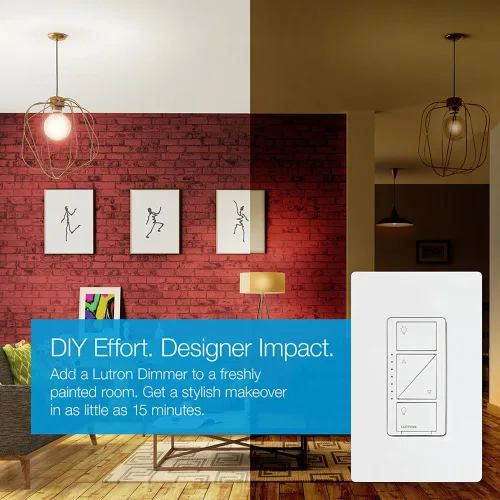 Miniatura 8 de Lutron Caseta - Interruptor de atenuación inteligente original (requiere Lutron Smart Hub), para luces LED, 150 vatios, un solo polo/3 vías, no Negro