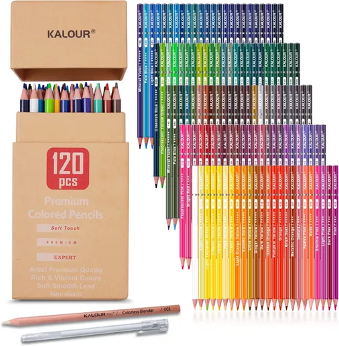 Miniatura 9 de KALOUR - 72 lápices de colores para libros de colorear para adultos, núcleo suave, ideal para dibujo, mezcla y sombreado, juego de lápices