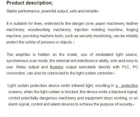 Miniatura 7 de CGOLDENWALL Cortina de luz de seguridad de seguridad Sensor de pantalla de seguridad Rejilla de seguridad Punzonadora Protector y detección