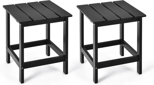 Miniatura 9 de Tangkula Mesa auxiliar cuadrada para exteriores, mesa Adirondack, mesas auxiliares para silla para interiores y exteriores, resistente a