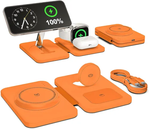 Miniatura 8 de Cargador inalámbrico magnético 3 en 1 para múltiples dispositivos Apple, estación de carga rápida plegable - Soporte de cargador Magsafe