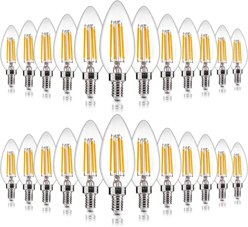 Miniatura 13 de ALAMPEVER Paquete de 6 bombillas para lámpara de techo, equivalente a 40W, foco E12 de candelabro, foco LED regulable de 330 lm, 2200 K blanco