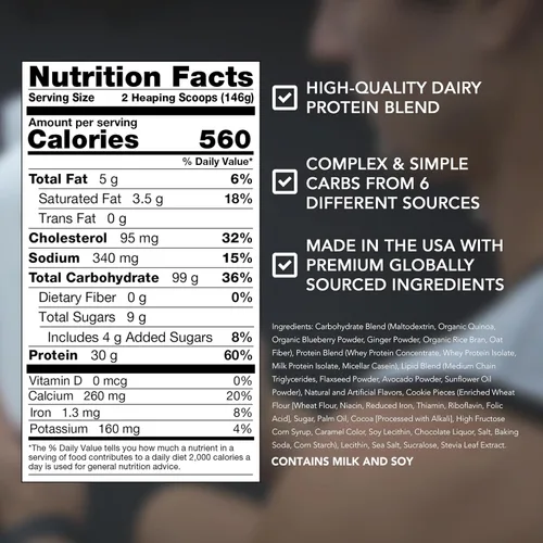 Miniatura 3 de RIVAL NUTRITION Clean Gainer I - Mezcla de bebida en polvo con alto contenido de proteínas, 1.06 onzas de proteína por porción