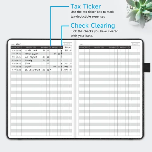 Miniatura 3 de Registro de Cheques – Registros de Cheques Elegantes para Chequera Personal con Registros de Cheques y Transacciones, Registro de Chequera de Tapa
