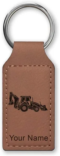 Miniatura 34 de LaserGram Llavero rectangular, retroexcavadora, grabado personalizado incluido