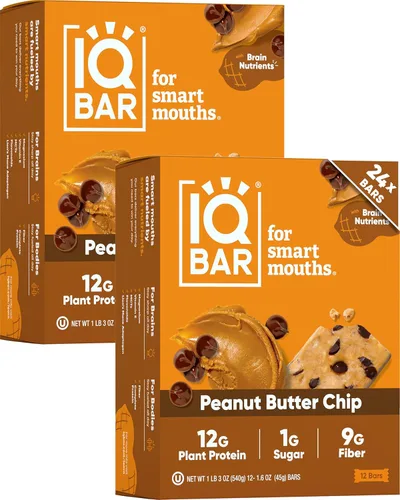 Miniatura 37 de IQBAR - Barras de proteínas para el cerebro y el cuerpo a base de plantas - Banana y nuez - 24 unidades - Keto, veganas, bajas en carbohidratos