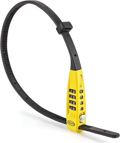 Miniatura 11 de CXWXC Cerradura de amarre con cremallera, 4 dígitos para casco de bicicleta, motocicleta, patineta, esquís, snowboard, cochecito y gabinete, ideal