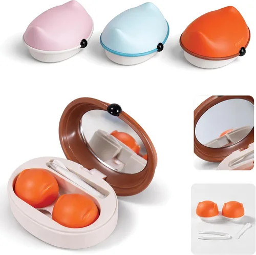 Miniatura 9 de Kit de estuche para lentes de contacto, lindo libro de color Fox Estuche para lentes de contacto con herramienta de extracción, kit