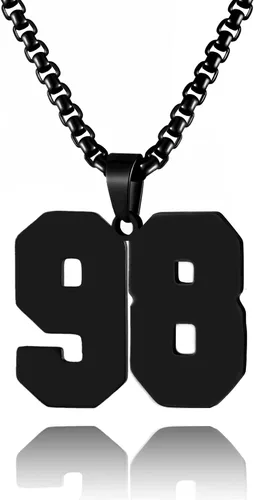 Miniatura 106 de Collar de Número Dorado para Hombre, Cadena de Acero Inoxidable con Colgante de Número para Atletas, Joyería Deportiva Personalizada para Niños
