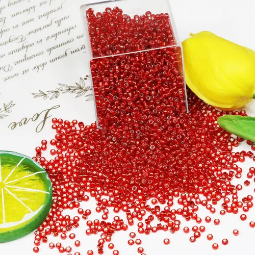 Miniatura 115 de Cuentas de semillas doradas transparentes de 4 mm al por mayor para hacer joyas, 110 gramos, aproximadamente 1600 piezas, cuentas de vidrio 6/0
