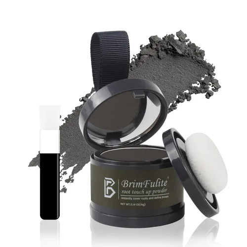 Miniatura 11 de Polvo de retoque de raíz, polvo de cobertura rápida de línea capilar gris para mujeres y hombres, de larga duración y cobertura natural, compacto