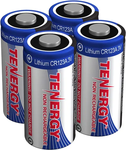Miniatura 8 de Tenergy Batería de litio CR123A de 3V, baterías de celda CR123A de alto rendimiento de 1500mAh, baterías protegidas con PTC para cámaras