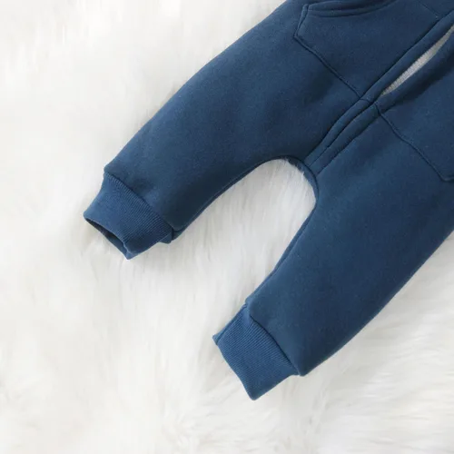Miniatura 6 de PATPAT Baby Girls Romper Infant Bodysuit Zipper Hooded Jumpsuit Long Sleeve Footed One-Piece Coverall Fall Winter Outfit
