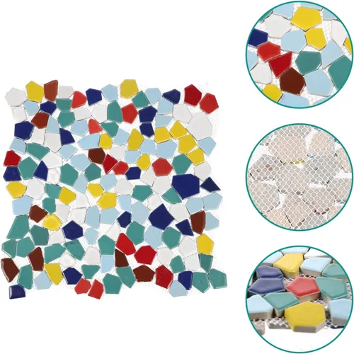 Miniatura 6 de Azulejos de mosaico de cerámica para manualidades a granel, azulejos de mosaico verde de varios tamaños y formas, azulejos de porcelana rotos