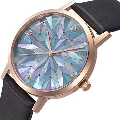 Miniatura 5 de monogriis Reloj de mujer con esfera de nácar con pantalla analógica marca japonesa