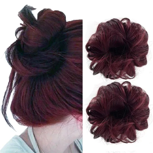Miniatura 20 de 2 extensiones de cabello ondulado y grueso para mujer, de color negro natural, fibra sintética resistente al calor, para belleza, fiestas, uso