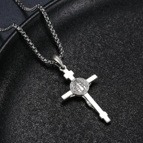 Miniatura 460 de Collar de plata de ley 925 con medalla de San Patrón, colgante de protección católica, amuleto, joyería religiosa para hombres y mujeres