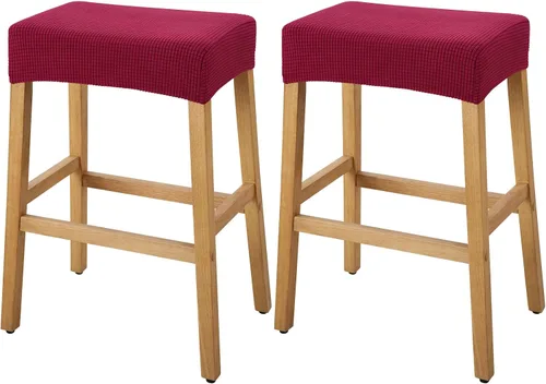 Miniatura 62 de YISUN Fundas de taburete rectangulares, paquete de 2 fundas elásticas impermeables para asiento de silla de montar, taburetes de bar, sillas de bar