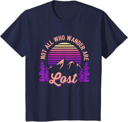 Miniatura 54 de Not All Who Wander Are Lost Vintage Mountains - Camiseta de senderismo, Negro, S