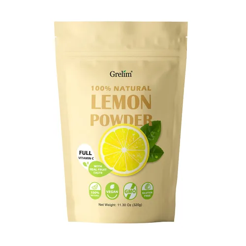 Polvo de Limón Grelim 320g, 100% Polvo Liofilizado, Sin Relleno, Sin Gluten, Rico en Vitamina C Natural Sabor a Limón Fresco Exprimido Ideal para