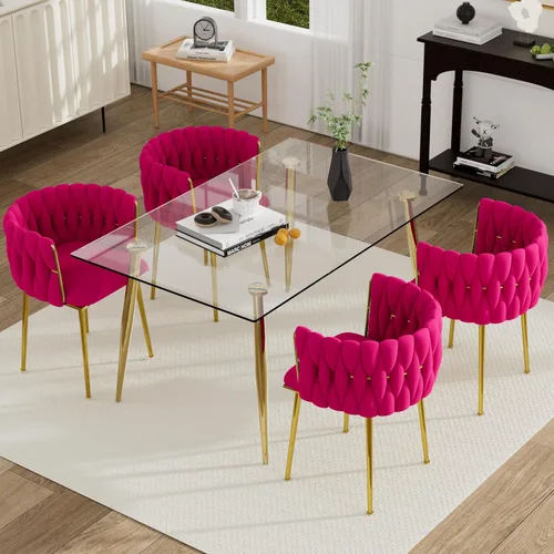 Miniatura 18 de Juego de mesa de comedor de cristal plateado para 2, juego de mesa cuadrada de lujo moderno de 36 pulgadas, juego de mesa de cocina minimalista de 3