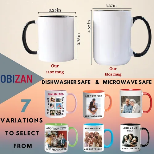 Miniatura 2 de Taza de café personalizada de 15 onzas Taza personalizada con foto, logotipo o nombres impresos en ambos lados Taza personalizada, taza de té