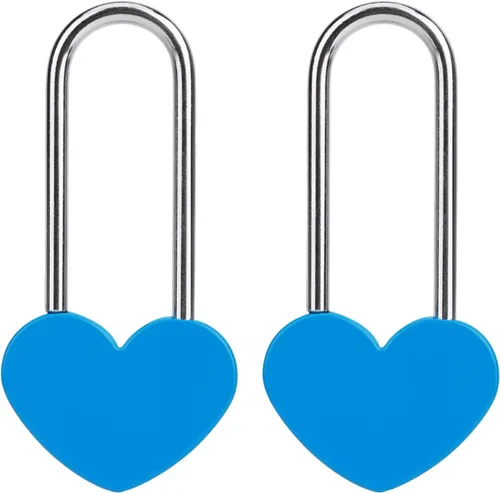 Miniatura 30 de Candado de amor VeYocilk de 3.5" 50mm en forma de corazón, candado de corazón negro para deseos de amor, ideal para bodas, San Valentín