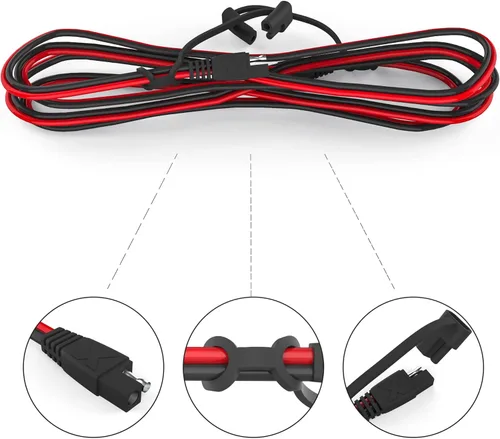 Miniatura 7 de OYMSAE Cable de extensión SAE, cable de desconexión rápida SAE de 6 pies 16 AWG a SAE, cable conector de extensión SAE para motor de arrastre