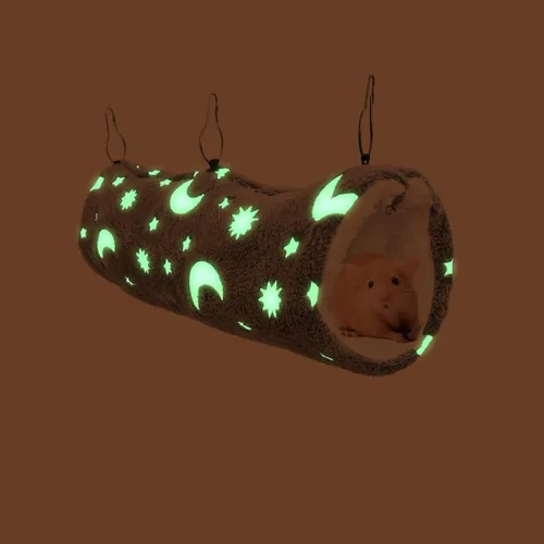 Miniatura 7 de Escondite de hurón y cama suave, hamaca y túnel de conejillo de indias luminoso con brillo nocturno