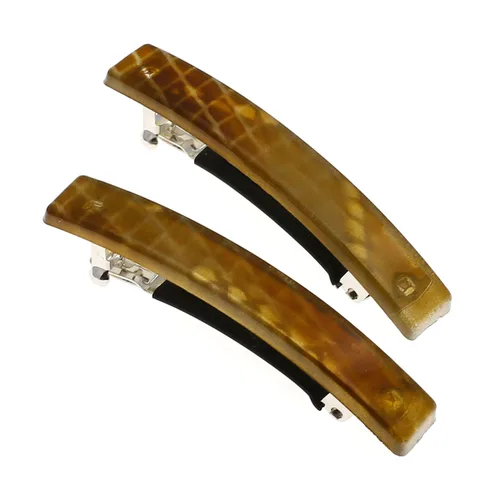 Miniatura 8 de Camila Paris CP3074 - Pinzas de pelo francés para niñas, juego de 2 pinzas de metal de goma beige, agarre fuerte, antideslizantes, accesorios