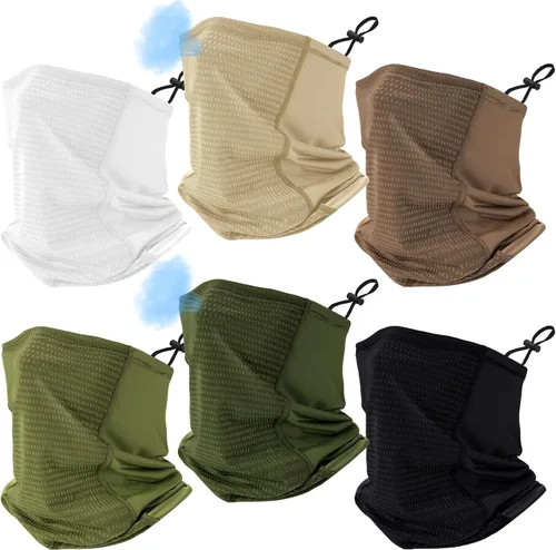 Miniatura 7 de Geyoga Adjustable Cooling Neck Gaiters for Men Turkey Hunting Breathable Summer UV Protection Face Mask with Mesh Holes Strap