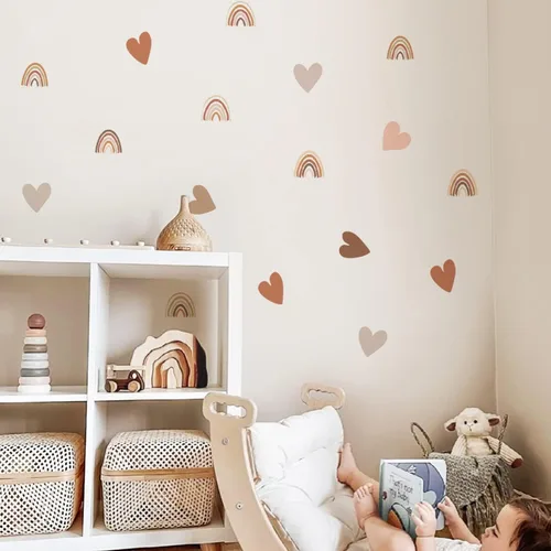 Miniatura 7 de funlife Calcomanías de pared pequeñas de arco iris bohemio para despegar y pegar, autoadhesivas, coloridas calcomanías de pared para decoración