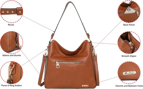 Miniatura 4 de Montana West Bolso Hobo para mujer, bolsos grandes y bolsos