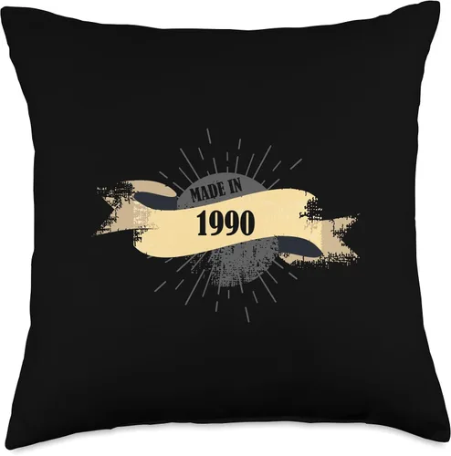Miniatura 4 de Made in 1990 Birthday Vintage Retro Throw Pillow