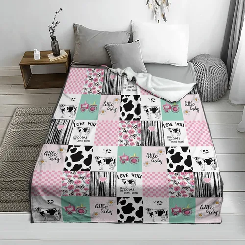 Miniatura 3 de YunTu Manta de vaca con estampado de vaca de animales de granja para niñas y mujeres, ropa de cama de decoración de vaca, regalos para Navidad, San