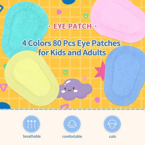 Miniatura 2 de Parches pegajosos del ojo para los niños 60PCs/3Boxes colorido respirable ojo parche almohadilla adhesiva vendajes para adultos niños