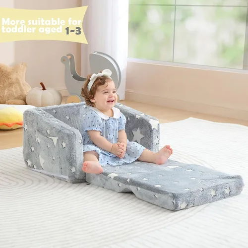 Miniatura 2 de Sofá plegable para niños, sofá plegable con manta, sofá para niñas y niños, silla desplegable para niños pequeños, sofá convertible regalo