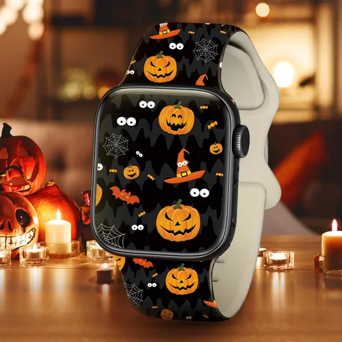 Miniatura 3 de Paquete de 2 correas de Halloween compatibles con Apple Watch de 1.811 in 1.772 in 1.732 in 1.929 in 1.654 in Series 11 10 9 8 7 SE 6 5 4 3 Ultra