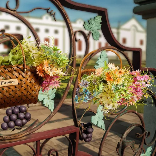 Miniatura 7 de Waydress 6 paquetes de flores artificiales de flores silvestres artificiales, flores silvestres artificiales, ramo multicolor para interiores