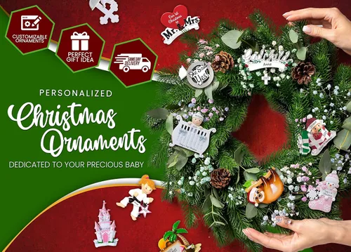 Miniatura 4 de Adorno personalizado para niños 2024 Guiño Unicornio Árbol de Navidad Decoración personalizada para niños y niñas Ornament Station - Personalización