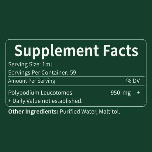 Miniatura 8 de Polypodium leucotomos - Gotas de apoyo inmunológico, extracto de hierbas, suplemento de refuerzo de inmunidad para la salud de la piel. Calaguala