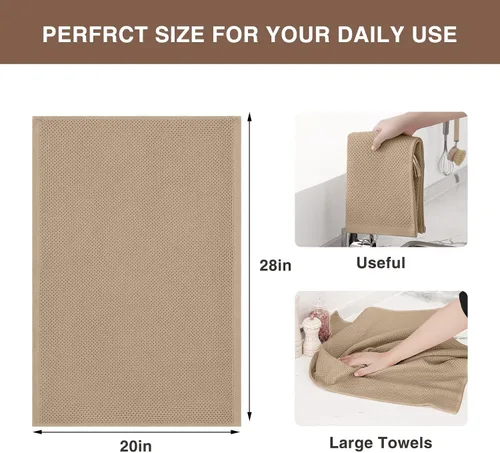 Miniatura 142 de Homaxy Trapos de cocina de 100% algodón, tejido de punto gofre, ultrasuaves, absorbentes y de secado rápido, 12 x 12 pulgadas, paquete de 6, blanco