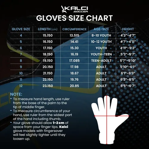 Miniatura 7 de Kalci Guantes de portero de fútbol para niños y jóvenes, guantes de portero para jugadores de campo para niños y niñas, en relieve, antideslizantes