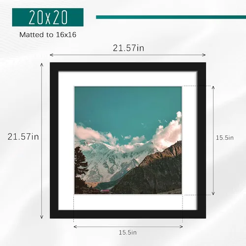Miniatura 2 de Picrit Paquete de 3 portarretratos de 20 x 20 pulgadas, póster de 16 x 16 pulgadas con paspartú o de 20 x 20 pulgadas sin paspartú para montaje