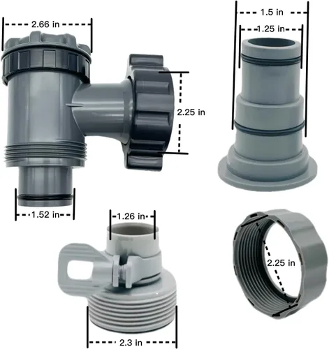 Miniatura 2 de SHUVUUIA 8 adaptadores de manguera de piscina: 4 adaptadores de manguera de piscina de 1 1/4 a 1 1/2 y 4 conectores de bomba de piscina sobre