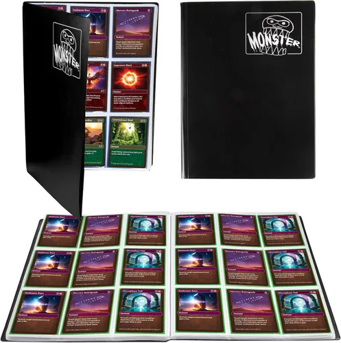 Miniatura 19 de Monster Binder - Álbum de tarjeta coleccionables, 9 bolsillos para tarjetas, retiene 360 de Yugioh, Magic, y Pokémon Páginas blancas Holofoil