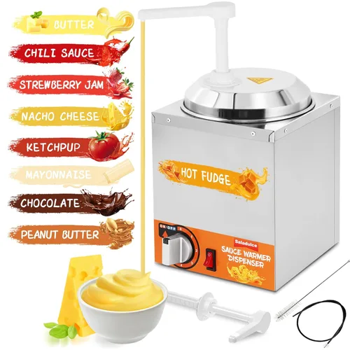 Dispensador de queso nacho con bombas, calentador de queso nacho, dispensador de dulce de azúcar caliente, dispensador de bomba aislada de 5 niveles