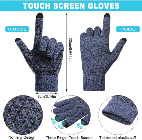 Miniatura 3 de Conjunto de guantes de invierno con forro polar para hombre y mujer