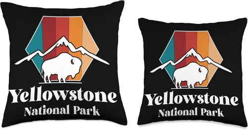 Miniatura 3 de Yellowstone Volcano National Park Wyoming Souvenir Yellowstone Mountain Buffalo National Park Wyoming - Almohada de recuerdo, 16 x 16 pulgadas